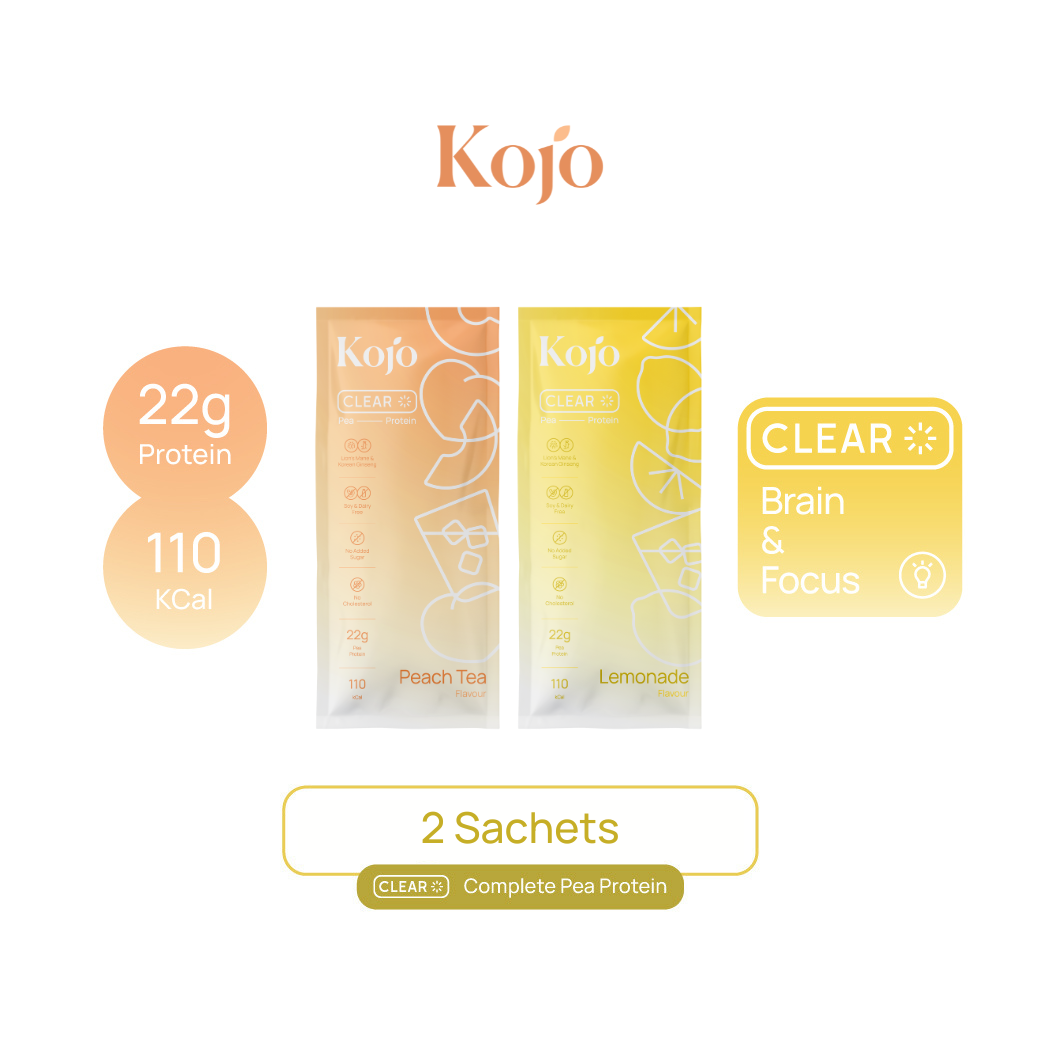 Kojo Clear Protein : 2 Sachets Peach Tea & Lemonade Flavour