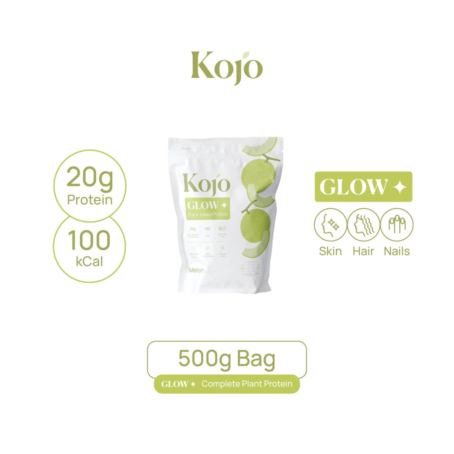 Melon Flavour : Kojo Glow Plant Based Protein