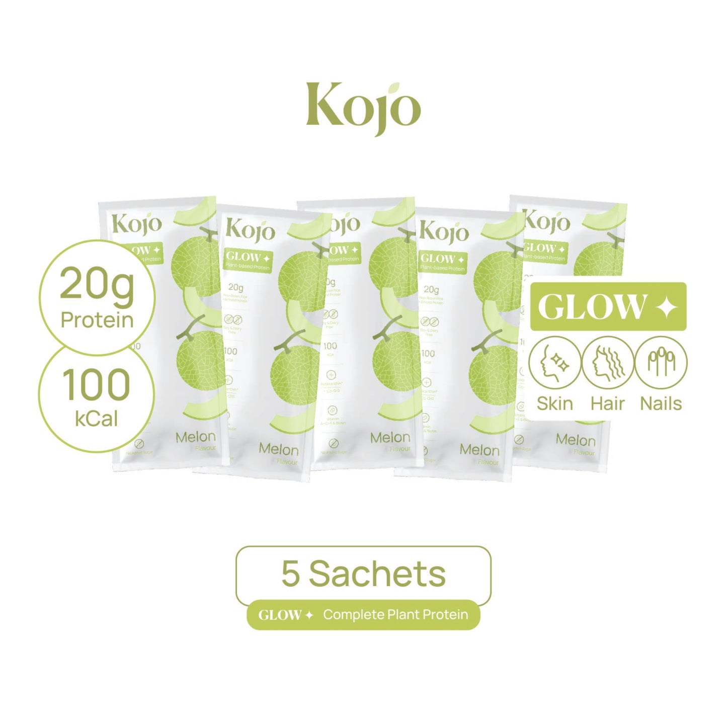 Melon Flavour : Kojo Glow Plant Based Protein