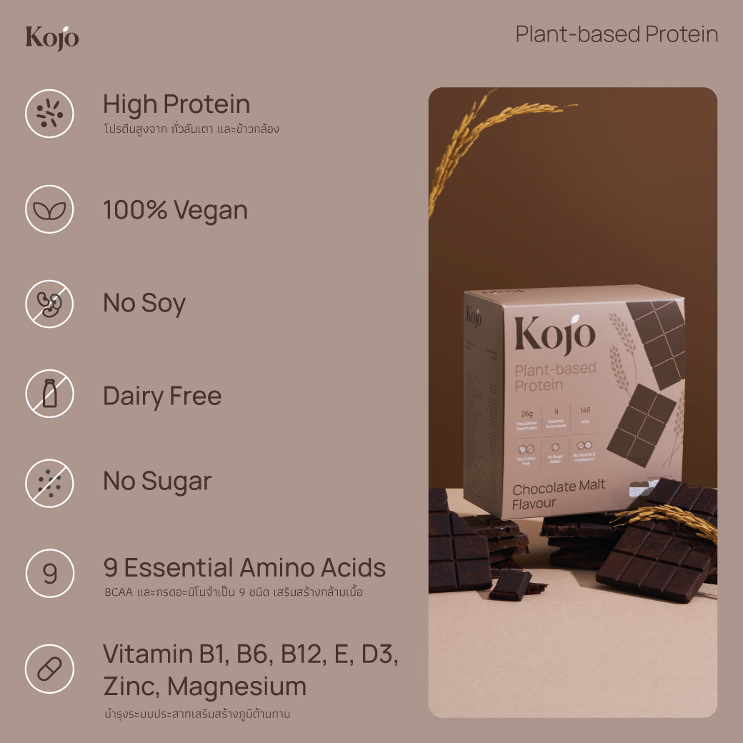 Choc Malt Flavour : Kojo Plant Based Protein