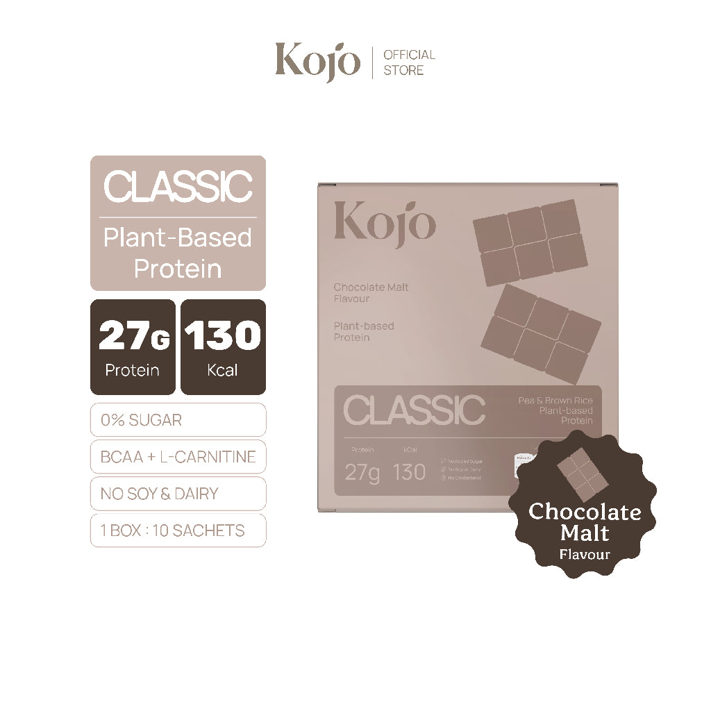 Kojo Classic Plant-Based Protein สูตรใหม่ 770g | โปรตีนจากพืช Hydrolysed Pea Protein 1 ถุง พร้อมช้อน