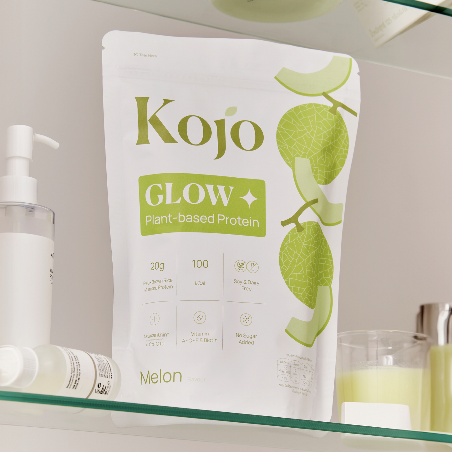 Melon Flavour : Kojo Glow Plant Based Protein