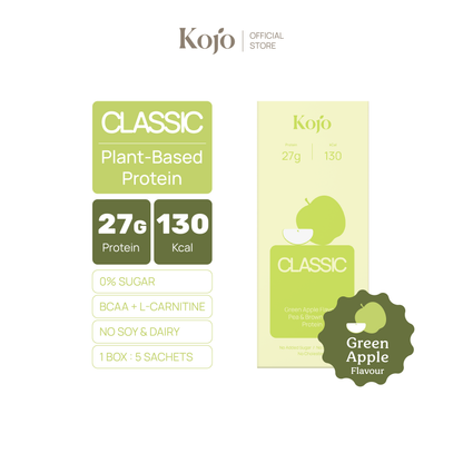 Kojo Classic Plant-Based Protein สูตรใหม่ | โปรตีนจากพืช Hydrolyzed Pea Protein 1 กล่อง 5 ซอง
