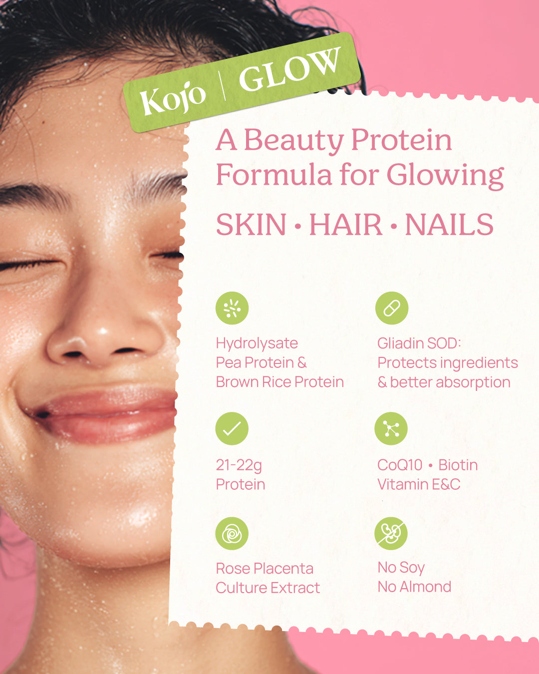 Kojo Glow Plant based Protein : 1 bag 510g